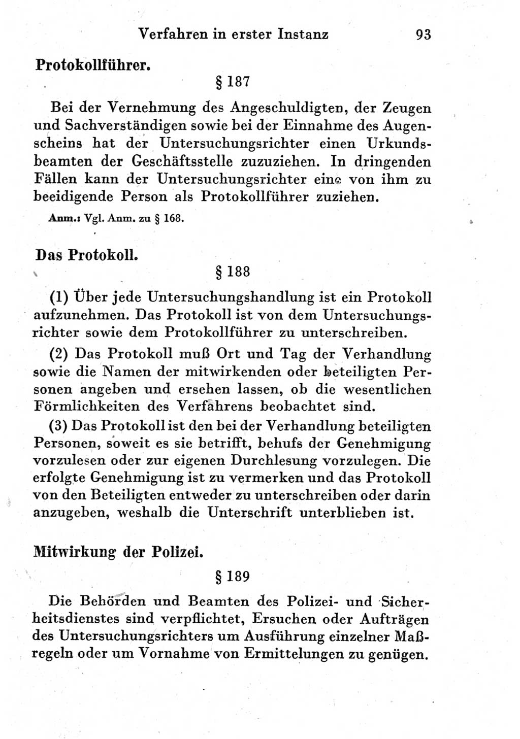 Strafprozeßordnung (StPO), Gerichtsverfassungsgesetz (GVG) und zahlreiche Nebengesetze der Deutschen Demokratischen Republik (DDR) 1950, Seite 93 (StPO GVG Ges. DDR 1950, S. 93)