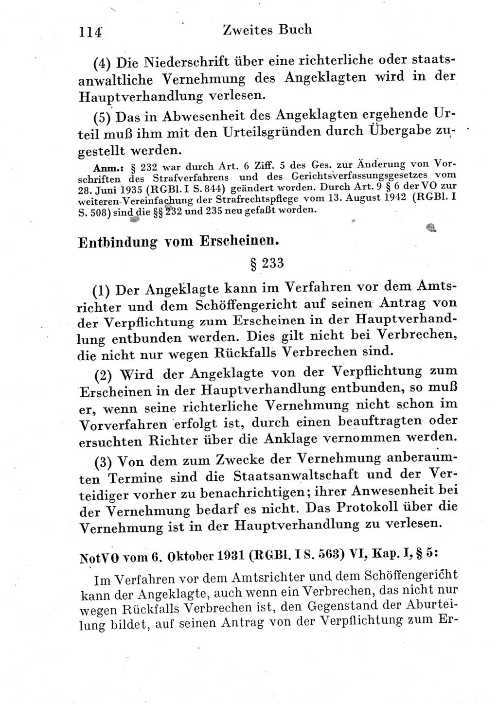 Strafprozeßordnung (StPO), Gerichtsverfassungsgesetz (GVG) und zahlreiche Nebengesetze der Deutschen Demokratischen Republik (DDR) 1950, Seite 114 (StPO GVG Ges. DDR 1950, S. 114)