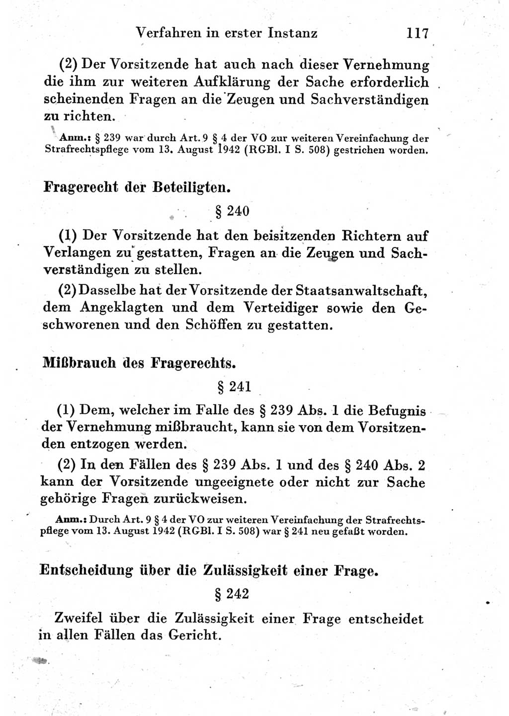 Strafprozeßordnung (StPO), Gerichtsverfassungsgesetz (GVG) und zahlreiche Nebengesetze der Deutschen Demokratischen Republik (DDR) 1950, Seite 117 (StPO GVG Ges. DDR 1950, S. 117)