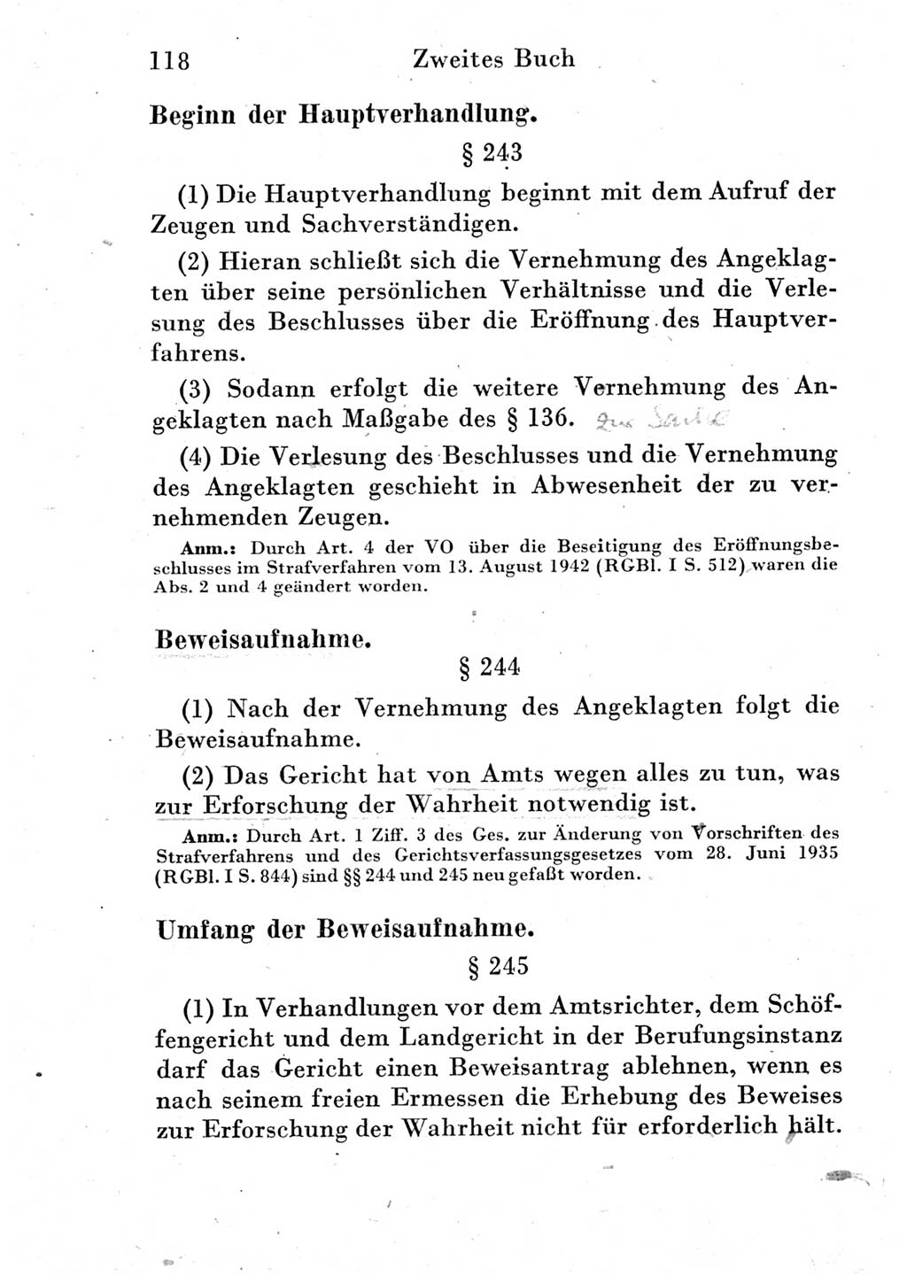 Strafprozeßordnung (StPO), Gerichtsverfassungsgesetz (GVG) und zahlreiche Nebengesetze der Deutschen Demokratischen Republik (DDR) 1950, Seite 118 (StPO GVG Ges. DDR 1950, S. 118)