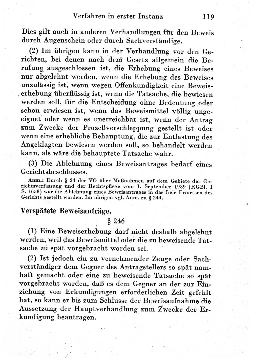 Strafprozeßordnung (StPO), Gerichtsverfassungsgesetz (GVG) und zahlreiche Nebengesetze der Deutschen Demokratischen Republik (DDR) 1950, Seite 119 (StPO GVG Ges. DDR 1950, S. 119)