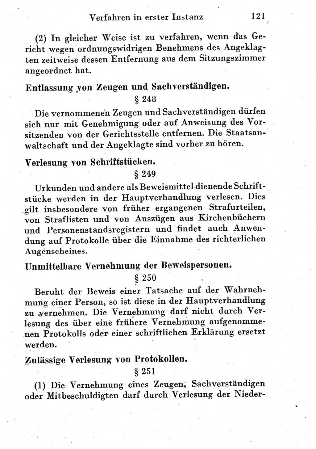 Strafprozeßordnung (StPO), Gerichtsverfassungsgesetz (GVG) und zahlreiche Nebengesetze der Deutschen Demokratischen Republik (DDR) 1950, Seite 121 (StPO GVG Ges. DDR 1950, S. 121)