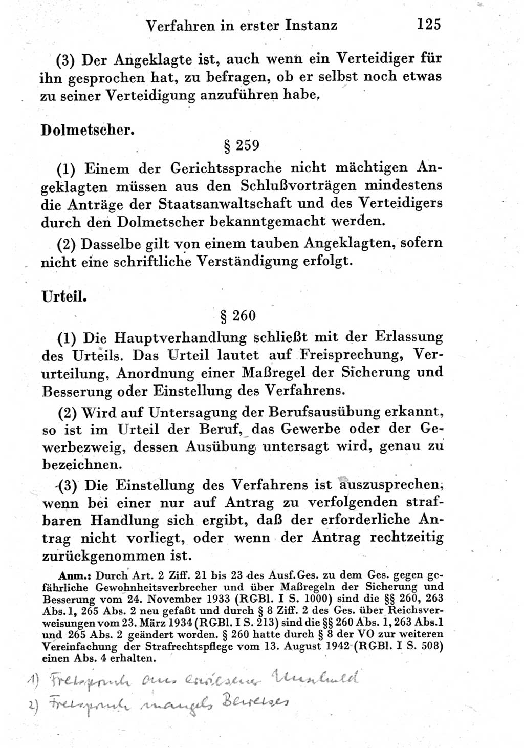 Strafprozeßordnung (StPO), Gerichtsverfassungsgesetz (GVG) und zahlreiche Nebengesetze der Deutschen Demokratischen Republik (DDR) 1950, Seite 125 (StPO GVG Ges. DDR 1950, S. 125)
