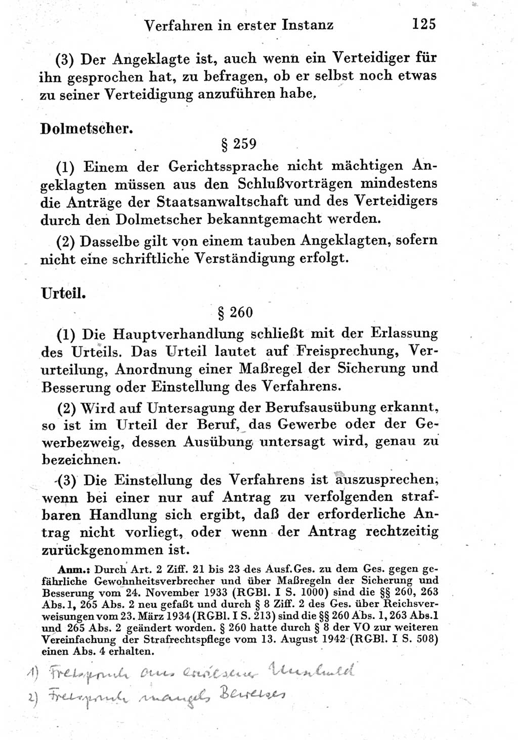 Strafprozeßordnung (StPO), Gerichtsverfassungsgesetz (GVG) und zahlreiche Nebengesetze der Deutschen Demokratischen Republik (DDR) 1950, Seite 125 (StPO GVG Ges. DDR 1950, S. 125)