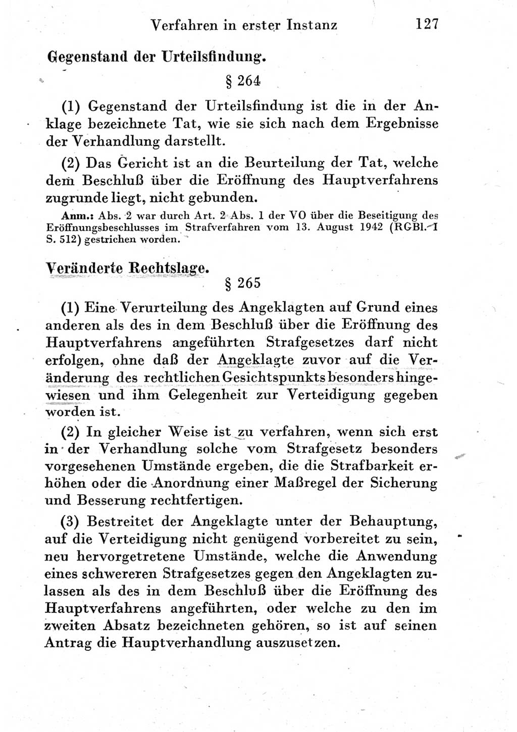 Strafprozeßordnung (StPO), Gerichtsverfassungsgesetz (GVG) und zahlreiche Nebengesetze der Deutschen Demokratischen Republik (DDR) 1950, Seite 127 (StPO GVG Ges. DDR 1950, S. 127)