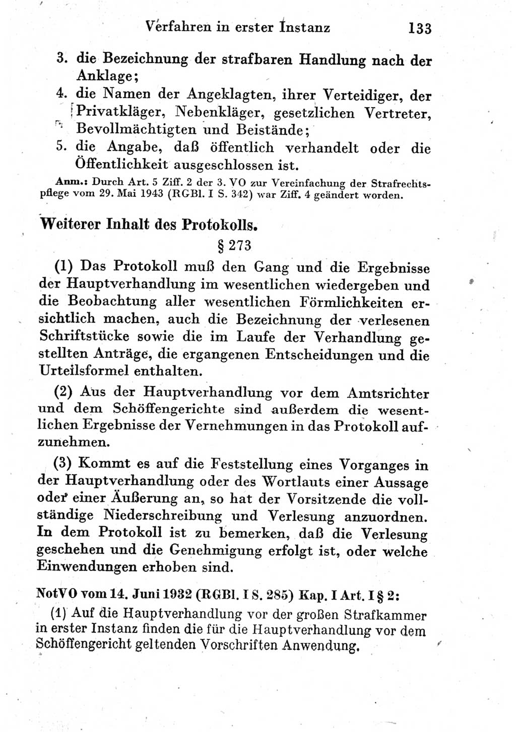 Strafprozeßordnung (StPO), Gerichtsverfassungsgesetz (GVG) und zahlreiche Nebengesetze der Deutschen Demokratischen Republik (DDR) 1950, Seite 133 (StPO GVG Ges. DDR 1950, S. 133)