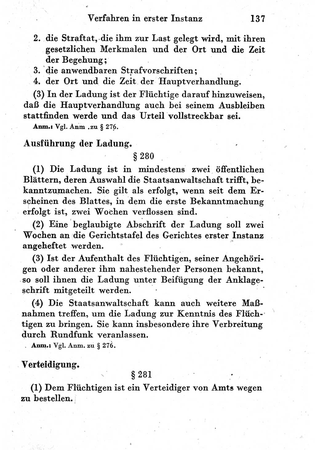 Strafprozeßordnung (StPO), Gerichtsverfassungsgesetz (GVG) und zahlreiche Nebengesetze der Deutschen Demokratischen Republik (DDR) 1950, Seite 137 (StPO GVG Ges. DDR 1950, S. 137)