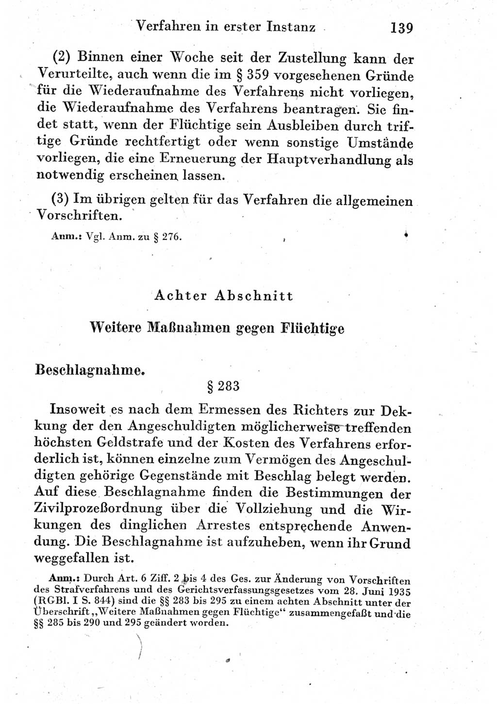 Strafprozeßordnung (StPO), Gerichtsverfassungsgesetz (GVG) und zahlreiche Nebengesetze der Deutschen Demokratischen Republik (DDR) 1950, Seite 139 (StPO GVG Ges. DDR 1950, S. 139)