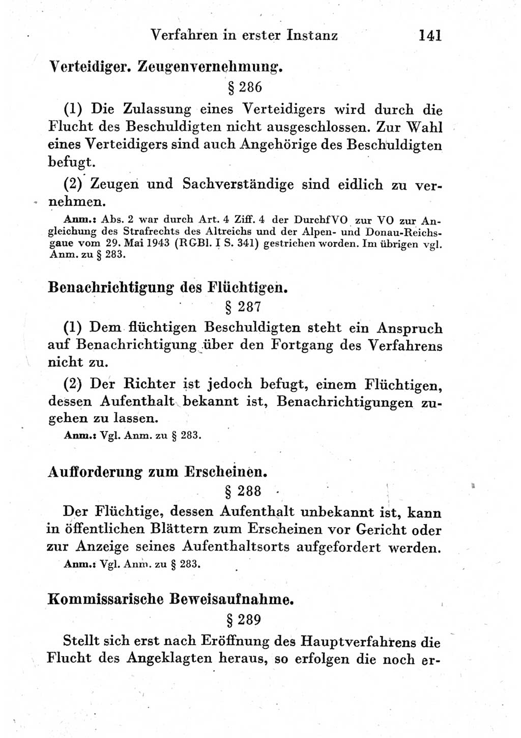 Strafprozeßordnung (StPO), Gerichtsverfassungsgesetz (GVG) und zahlreiche Nebengesetze der Deutschen Demokratischen Republik (DDR) 1950, Seite 141 (StPO GVG Ges. DDR 1950, S. 141)