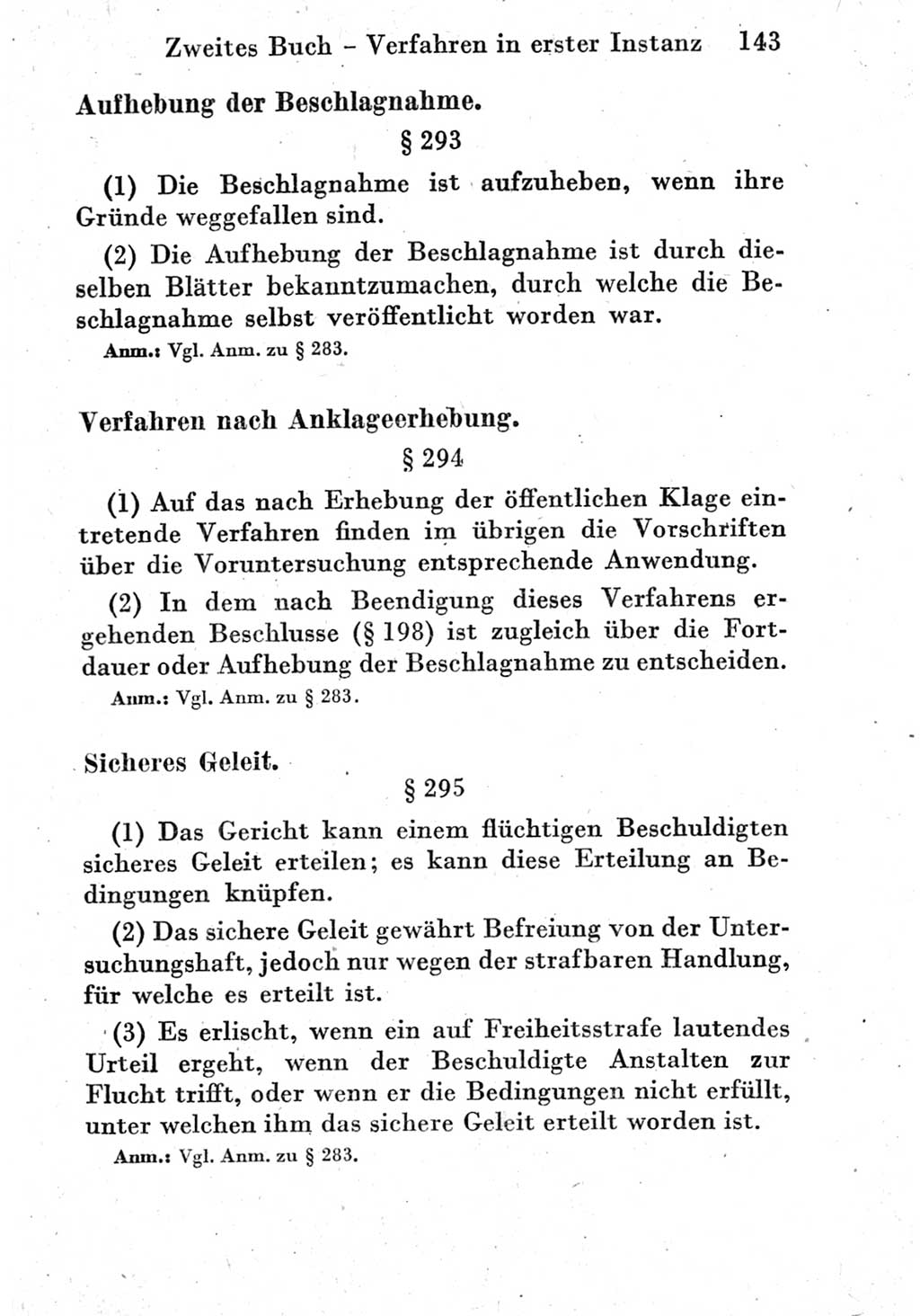 Strafprozeßordnung (StPO), Gerichtsverfassungsgesetz (GVG) und zahlreiche Nebengesetze der Deutschen Demokratischen Republik (DDR) 1950, Seite 143 (StPO GVG Ges. DDR 1950, S. 143)