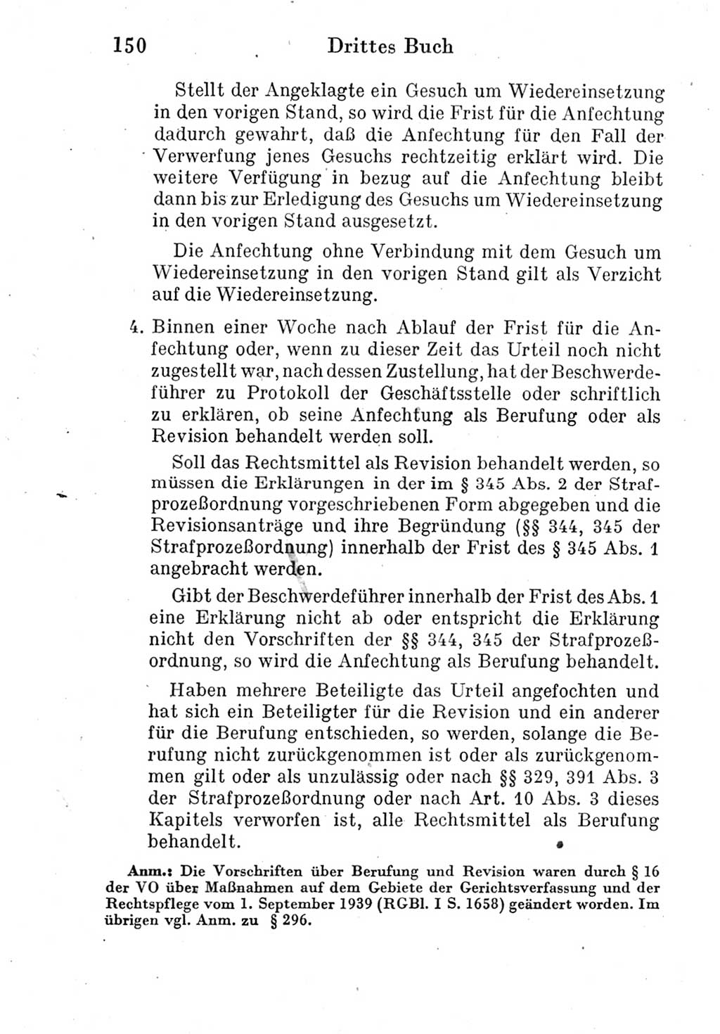 Strafprozeßordnung (StPO), Gerichtsverfassungsgesetz (GVG) und zahlreiche Nebengesetze der Deutschen Demokratischen Republik (DDR) 1950, Seite 150 (StPO GVG Ges. DDR 1950, S. 150)