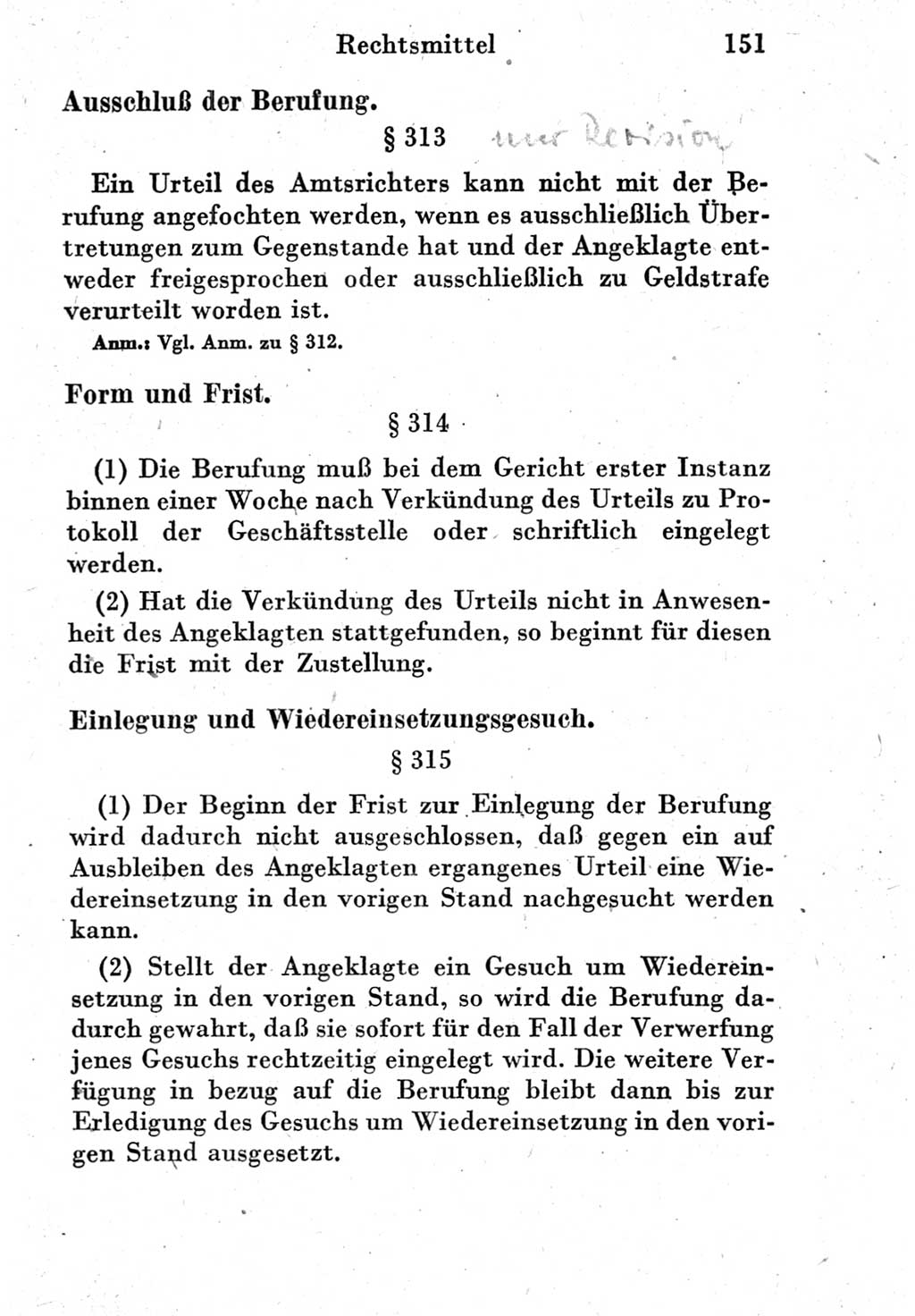 Strafprozeßordnung (StPO), Gerichtsverfassungsgesetz (GVG) und zahlreiche Nebengesetze der Deutschen Demokratischen Republik (DDR) 1950, Seite 151 (StPO GVG Ges. DDR 1950, S. 151)