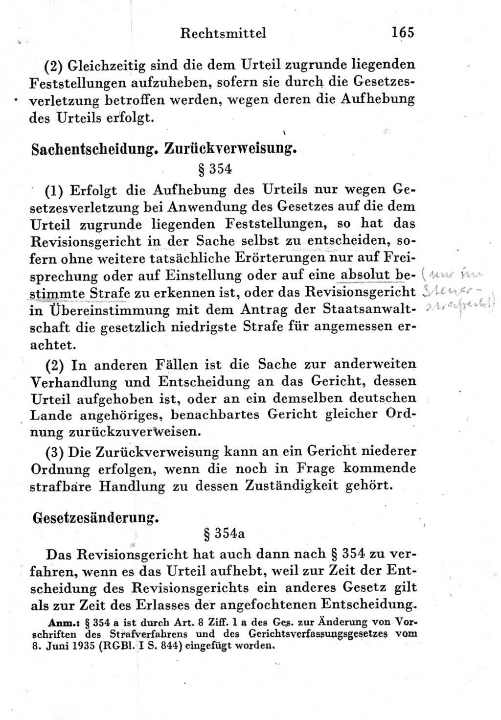 Strafprozeßordnung (StPO), Gerichtsverfassungsgesetz (GVG) und zahlreiche Nebengesetze der Deutschen Demokratischen Republik (DDR) 1950, Seite 165 (StPO GVG Ges. DDR 1950, S. 165)