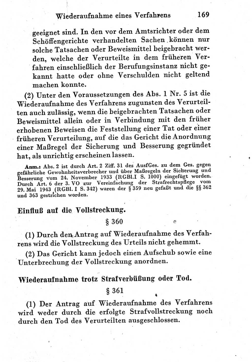 Strafprozeßordnung (StPO), Gerichtsverfassungsgesetz (GVG) und zahlreiche Nebengesetze der Deutschen Demokratischen Republik (DDR) 1950, Seite 169 (StPO GVG Ges. DDR 1950, S. 169)