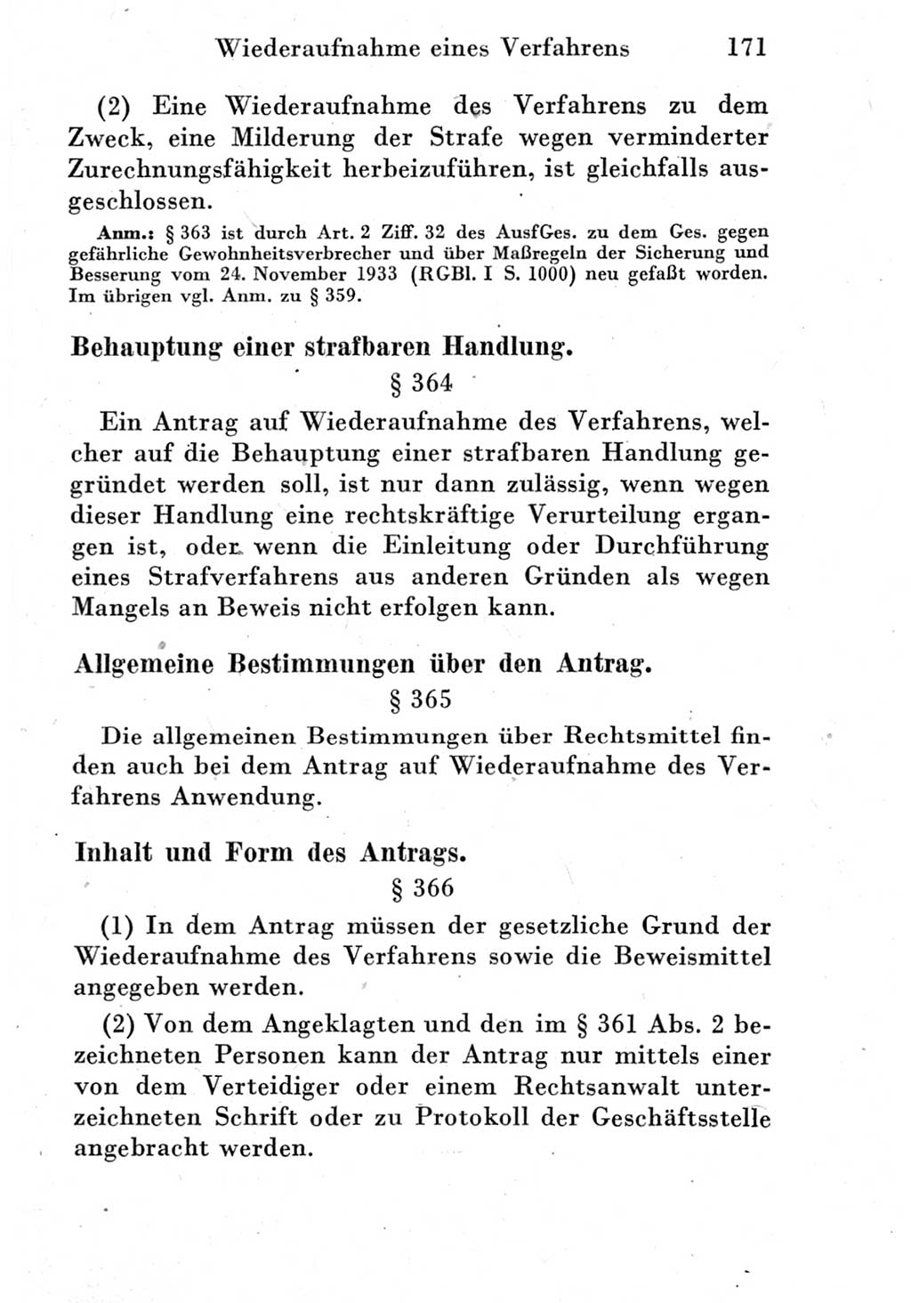 Strafprozeßordnung (StPO), Gerichtsverfassungsgesetz (GVG) und zahlreiche Nebengesetze der Deutschen Demokratischen Republik (DDR) 1950, Seite 171 (StPO GVG Ges. DDR 1950, S. 171)