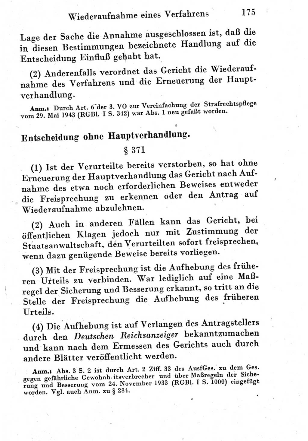 Strafprozeßordnung (StPO), Gerichtsverfassungsgesetz (GVG) und zahlreiche Nebengesetze der Deutschen Demokratischen Republik (DDR) 1950, Seite 175 (StPO GVG Ges. DDR 1950, S. 175)