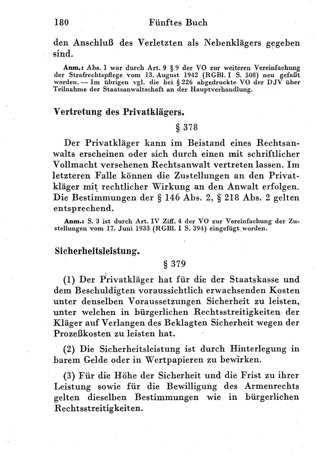 Strafprozeßordnung (StPO), Gerichtsverfassungsgesetz (GVG) und zahlreiche Nebengesetze der Deutschen Demokratischen Republik (DDR) 1950, Seite 180 (StPO GVG Ges. DDR 1950, S. 180)