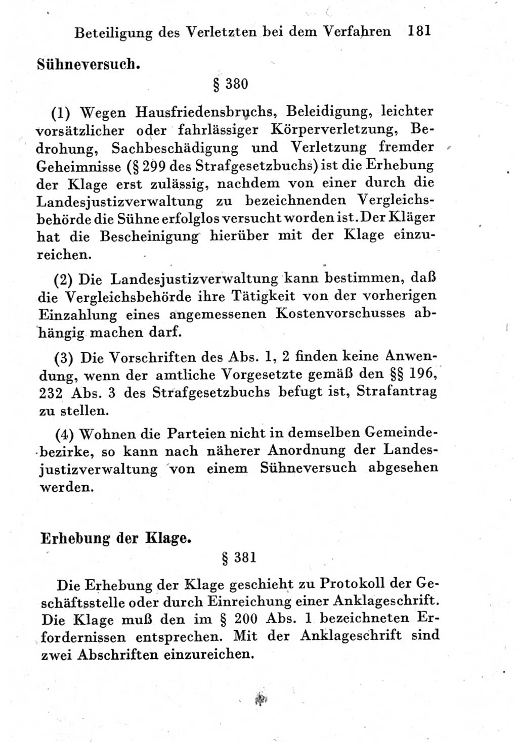 Strafprozeßordnung (StPO), Gerichtsverfassungsgesetz (GVG) und zahlreiche Nebengesetze der Deutschen Demokratischen Republik (DDR) 1950, Seite 181 (StPO GVG Ges. DDR 1950, S. 181)