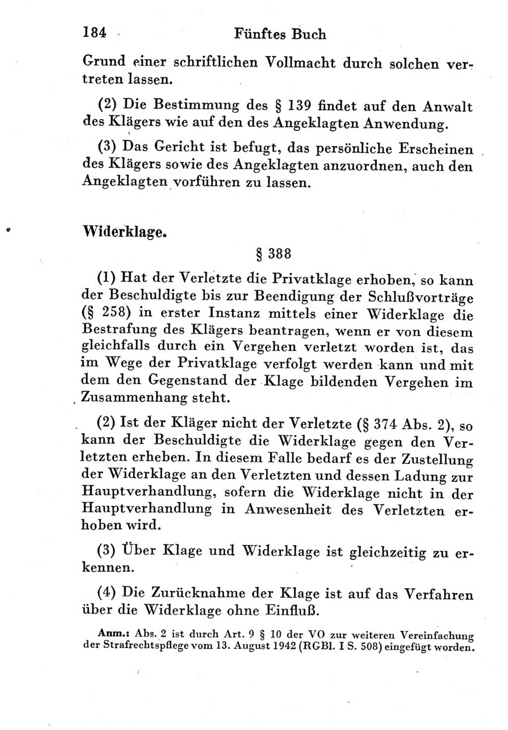 Strafprozeßordnung (StPO), Gerichtsverfassungsgesetz (GVG) und zahlreiche Nebengesetze der Deutschen Demokratischen Republik (DDR) 1950, Seite 184 (StPO GVG Ges. DDR 1950, S. 184)