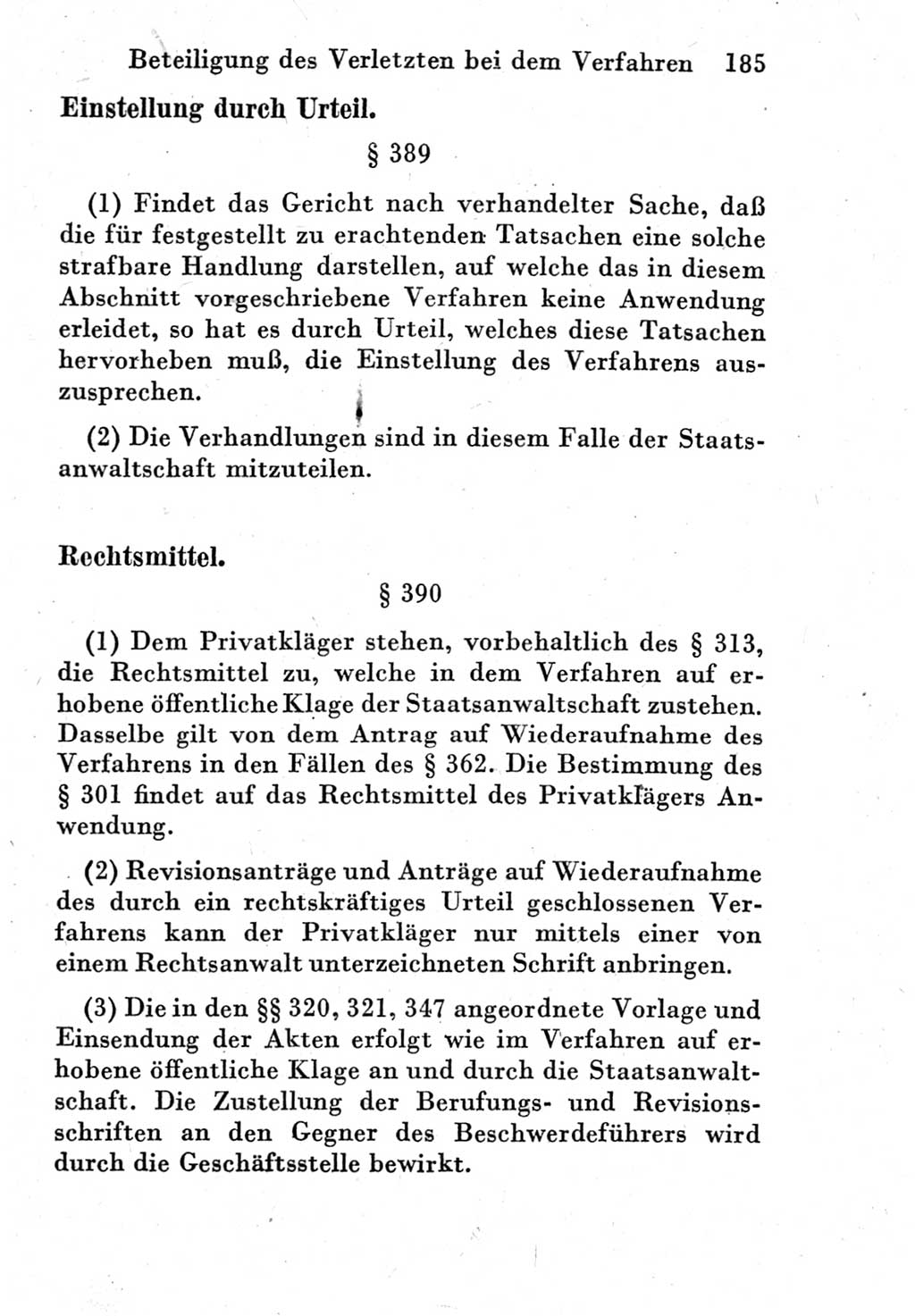 Strafprozeßordnung (StPO), Gerichtsverfassungsgesetz (GVG) und zahlreiche Nebengesetze der Deutschen Demokratischen Republik (DDR) 1950, Seite 185 (StPO GVG Ges. DDR 1950, S. 185)