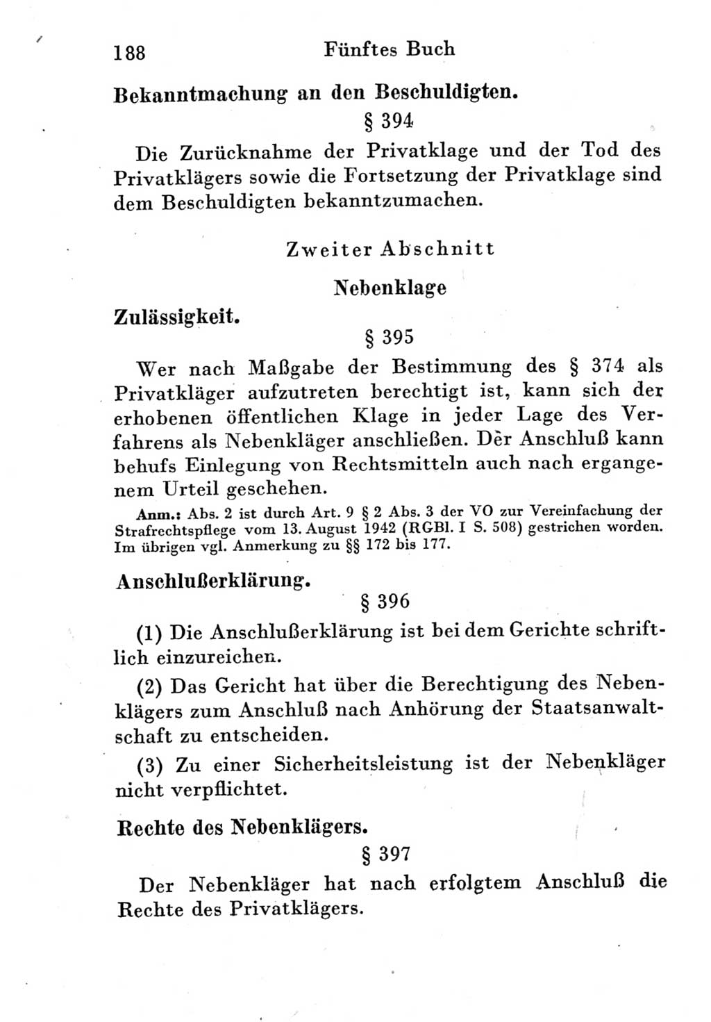 Strafprozeßordnung (StPO), Gerichtsverfassungsgesetz (GVG) und zahlreiche Nebengesetze der Deutschen Demokratischen Republik (DDR) 1950, Seite 188 (StPO GVG Ges. DDR 1950, S. 188)