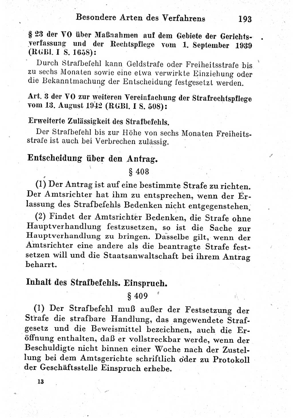 Strafprozeßordnung (StPO), Gerichtsverfassungsgesetz (GVG) und zahlreiche Nebengesetze der Deutschen Demokratischen Republik (DDR) 1950, Seite 193 (StPO GVG Ges. DDR 1950, S. 193)