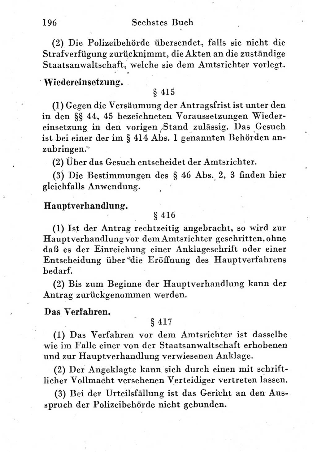 Strafprozeßordnung (StPO), Gerichtsverfassungsgesetz (GVG) und zahlreiche Nebengesetze der Deutschen Demokratischen Republik (DDR) 1950, Seite 196 (StPO GVG Ges. DDR 1950, S. 196)