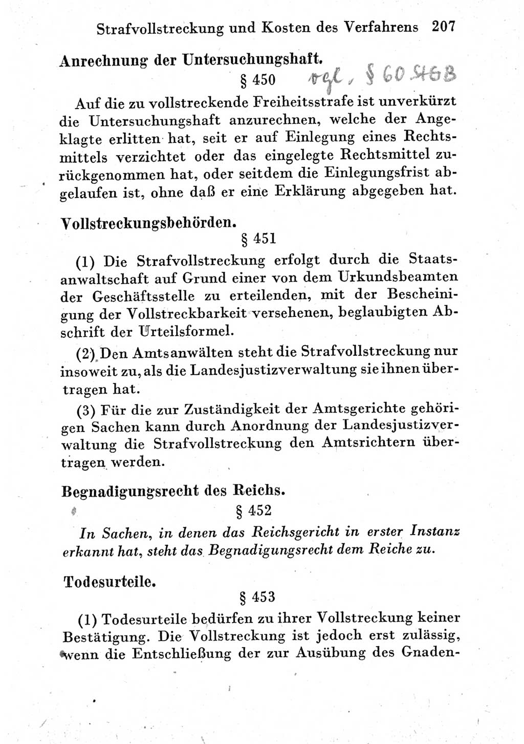 Strafprozeßordnung (StPO), Gerichtsverfassungsgesetz (GVG) und zahlreiche Nebengesetze der Deutschen Demokratischen Republik (DDR) 1950, Seite 207 (StPO GVG Ges. DDR 1950, S. 207)