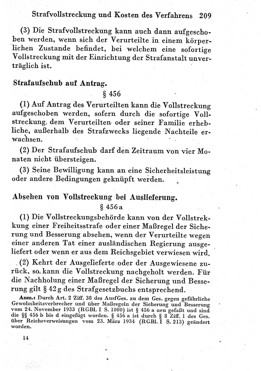 Strafprozeßordnung (StPO), Gerichtsverfassungsgesetz (GVG) und zahlreiche Nebengesetze der Deutschen Demokratischen Republik (DDR) 1950, Seite 209 (StPO GVG Ges. DDR 1950, S. 209)