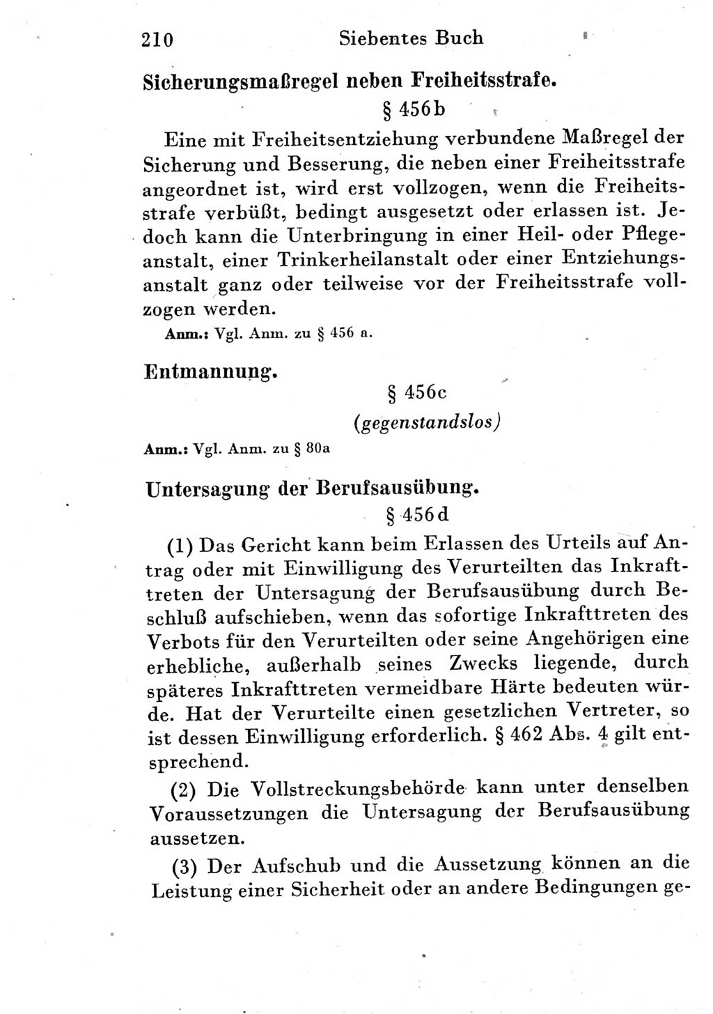 Strafprozeßordnung (StPO), Gerichtsverfassungsgesetz (GVG) und zahlreiche Nebengesetze der Deutschen Demokratischen Republik (DDR) 1950, Seite 210 (StPO GVG Ges. DDR 1950, S. 210)