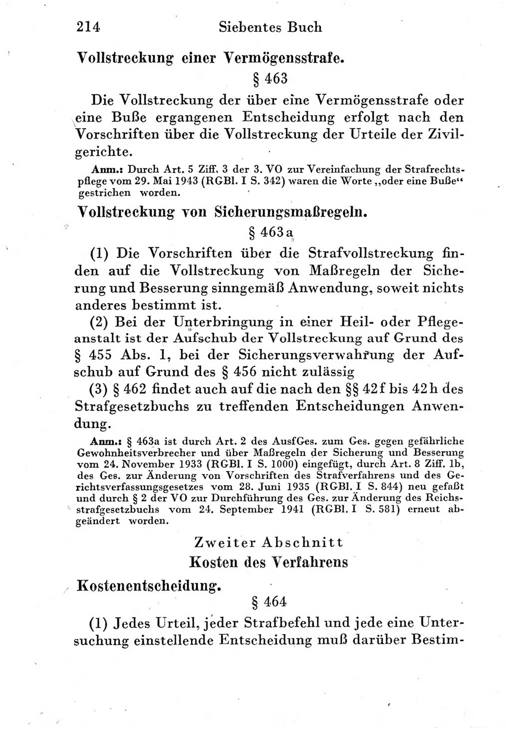 Strafprozeßordnung (StPO), Gerichtsverfassungsgesetz (GVG) und zahlreiche Nebengesetze der Deutschen Demokratischen Republik (DDR) 1950, Seite 214 (StPO GVG Ges. DDR 1950, S. 214)