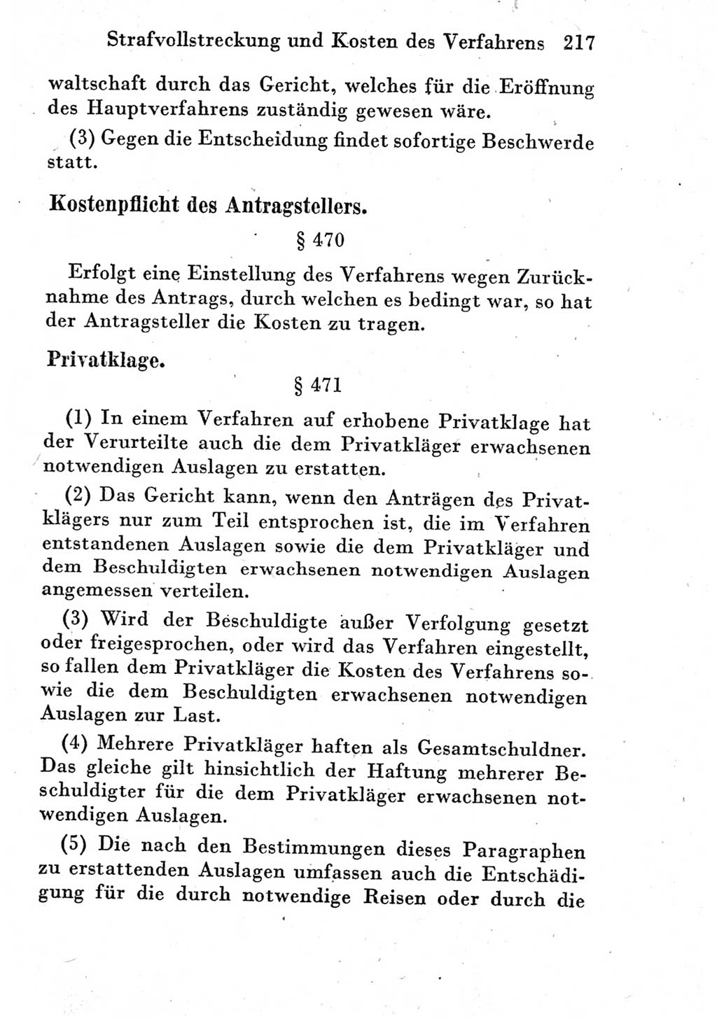 Strafprozeßordnung (StPO), Gerichtsverfassungsgesetz (GVG) und zahlreiche Nebengesetze der Deutschen Demokratischen Republik (DDR) 1950, Seite 217 (StPO GVG Ges. DDR 1950, S. 217)