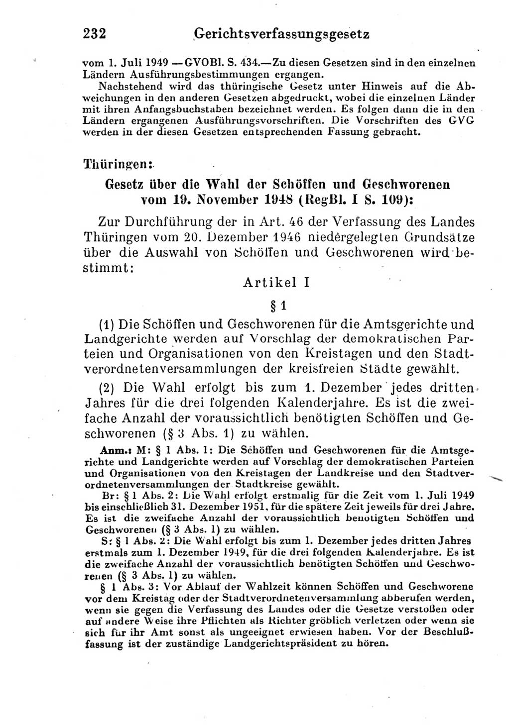 Strafprozeßordnung (StPO), Gerichtsverfassungsgesetz (GVG) und zahlreiche Nebengesetze der Deutschen Demokratischen Republik (DDR) 1950, Seite 232 (StPO GVG Ges. DDR 1950, S. 232)