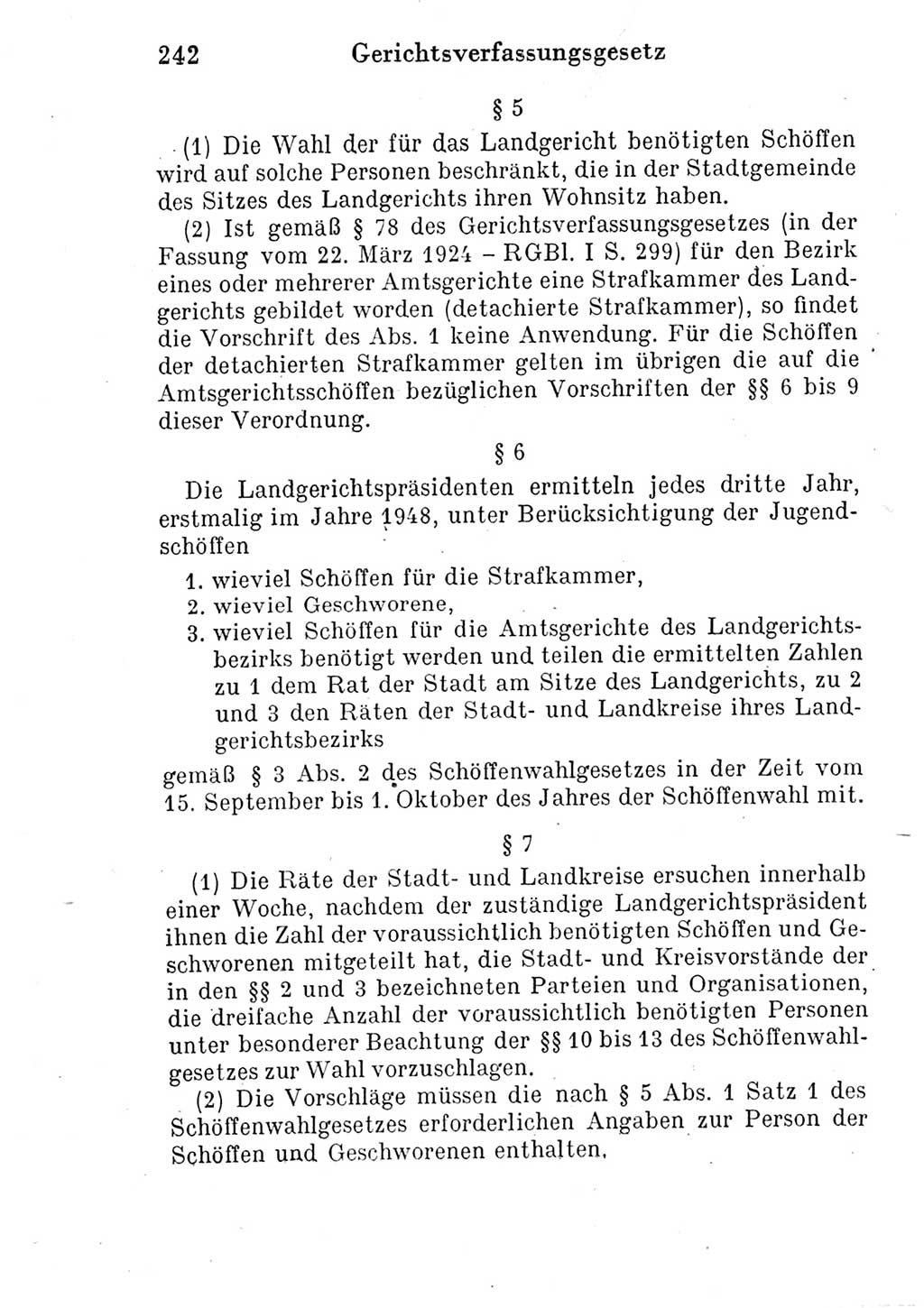 Strafprozeßordnung (StPO), Gerichtsverfassungsgesetz (GVG) und zahlreiche Nebengesetze der Deutschen Demokratischen Republik (DDR) 1950, Seite 242 (StPO GVG Ges. DDR 1950, S. 242)