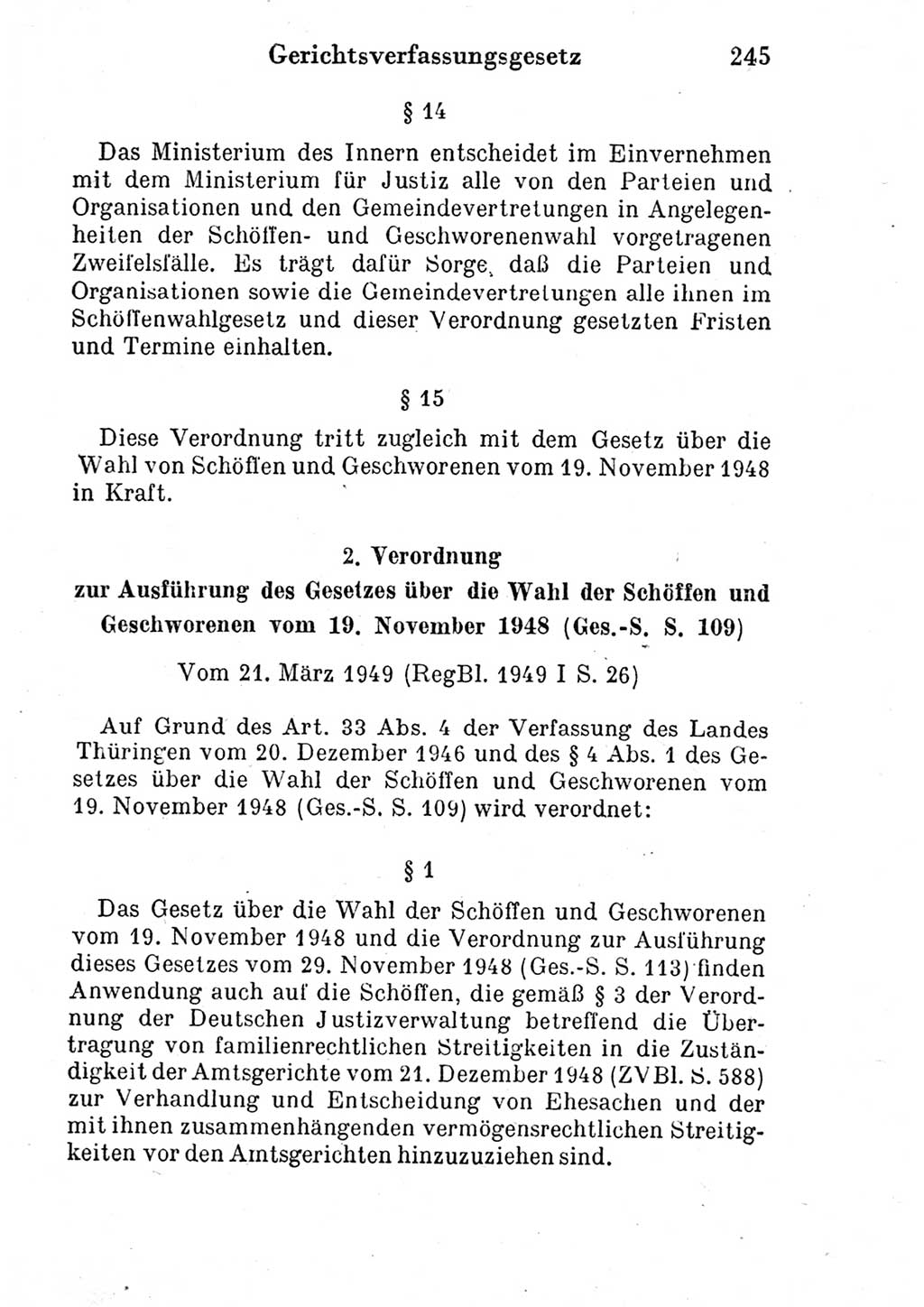 Strafprozeßordnung (StPO), Gerichtsverfassungsgesetz (GVG) und zahlreiche Nebengesetze der Deutschen Demokratischen Republik (DDR) 1950, Seite 245 (StPO GVG Ges. DDR 1950, S. 245)