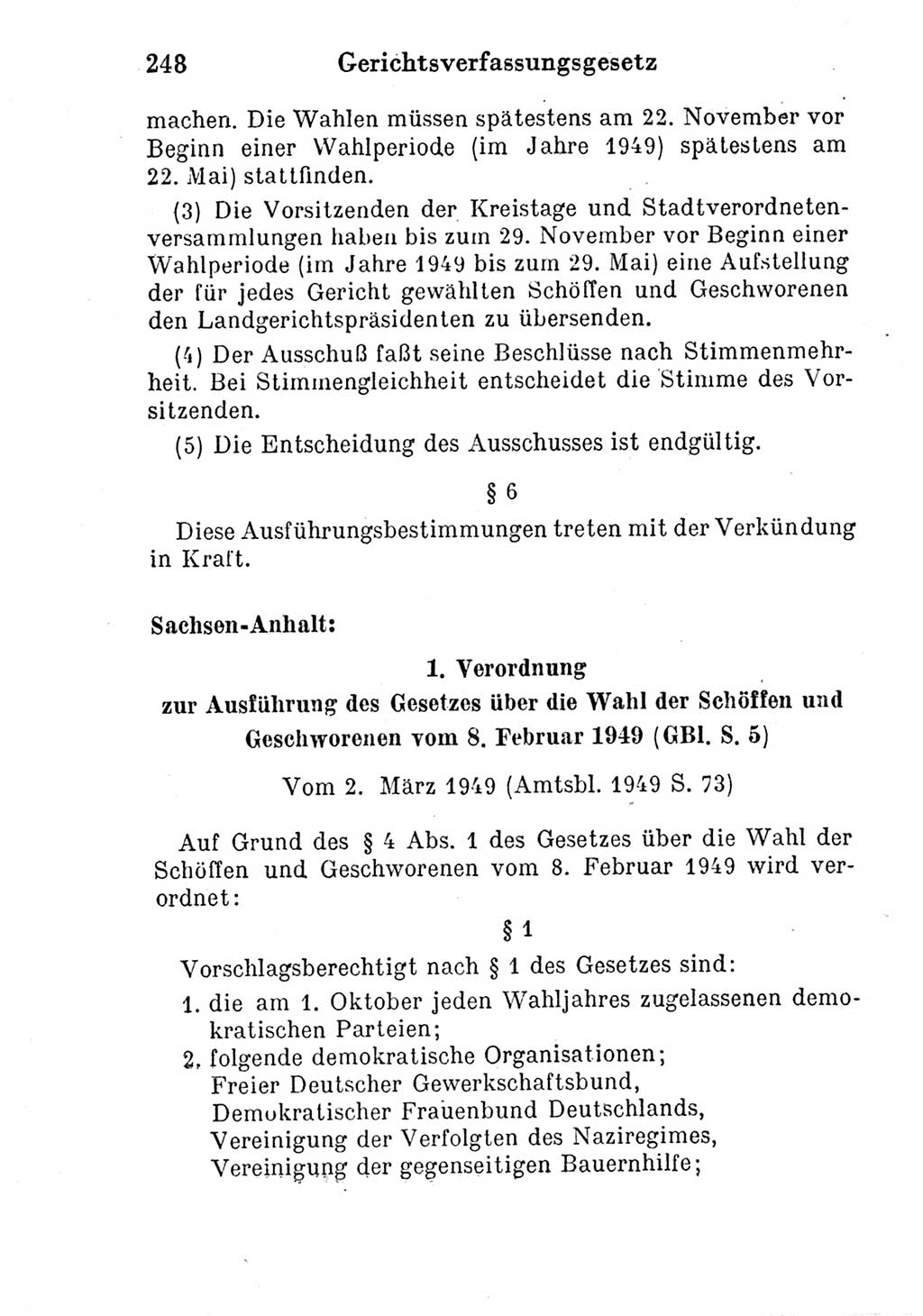 Strafprozeßordnung (StPO), Gerichtsverfassungsgesetz (GVG) und zahlreiche Nebengesetze der Deutschen Demokratischen Republik (DDR) 1950, Seite 248 (StPO GVG Ges. DDR 1950, S. 248)