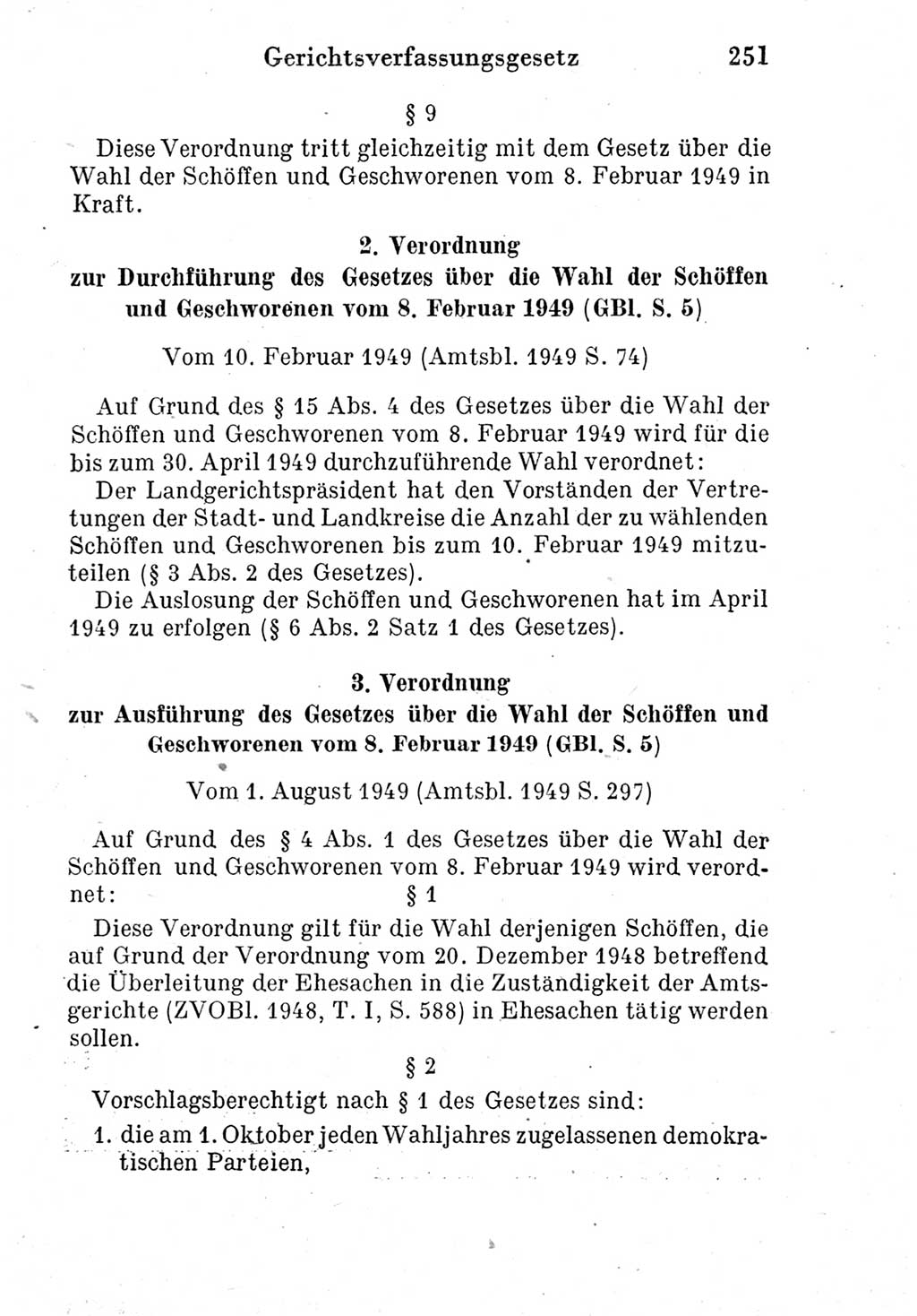 Strafprozeßordnung (StPO), Gerichtsverfassungsgesetz (GVG) und zahlreiche Nebengesetze der Deutschen Demokratischen Republik (DDR) 1950, Seite 251 (StPO GVG Ges. DDR 1950, S. 251)