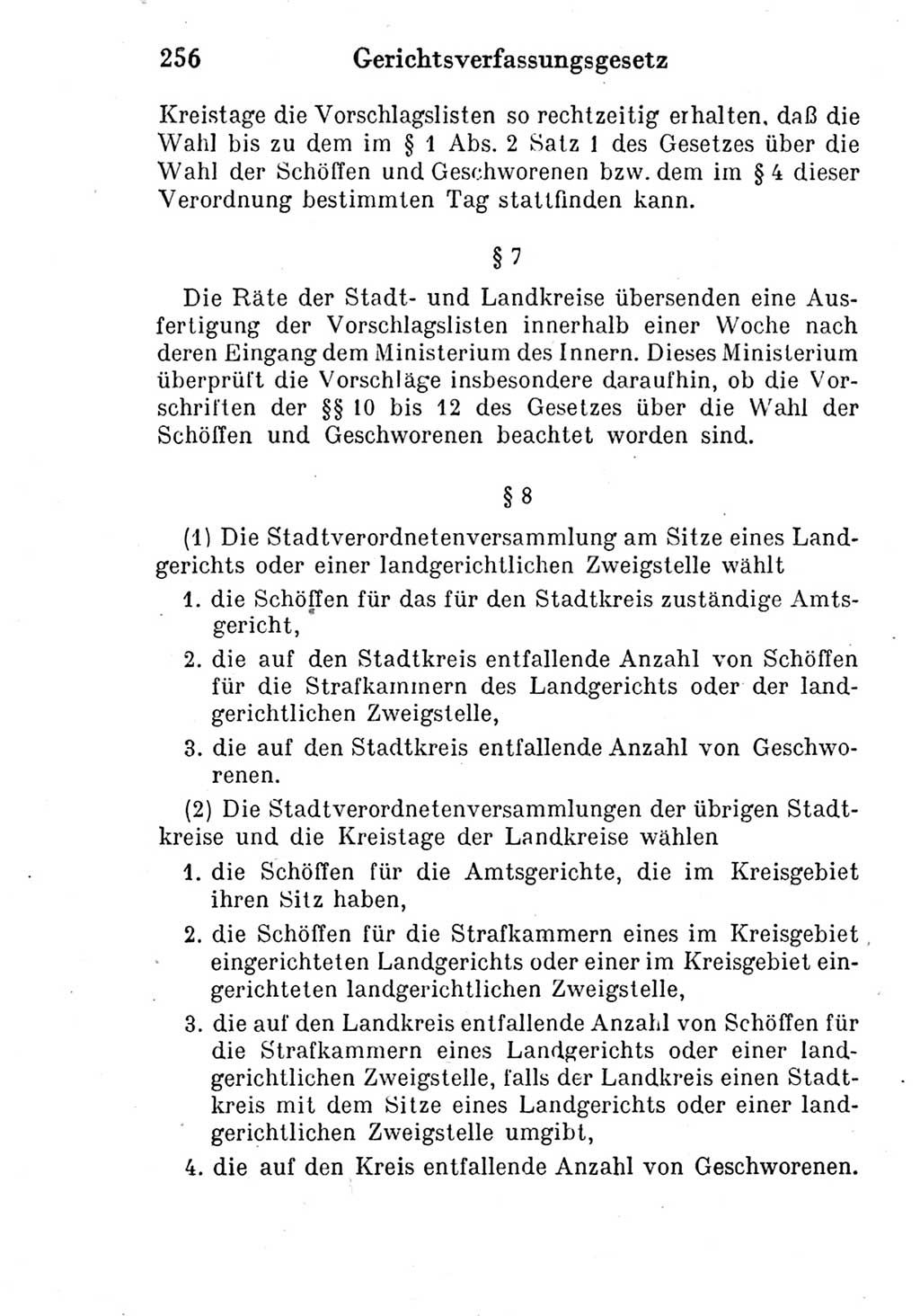 Strafprozeßordnung (StPO), Gerichtsverfassungsgesetz (GVG) und zahlreiche Nebengesetze der Deutschen Demokratischen Republik (DDR) 1950, Seite 256 (StPO GVG Ges. DDR 1950, S. 256)