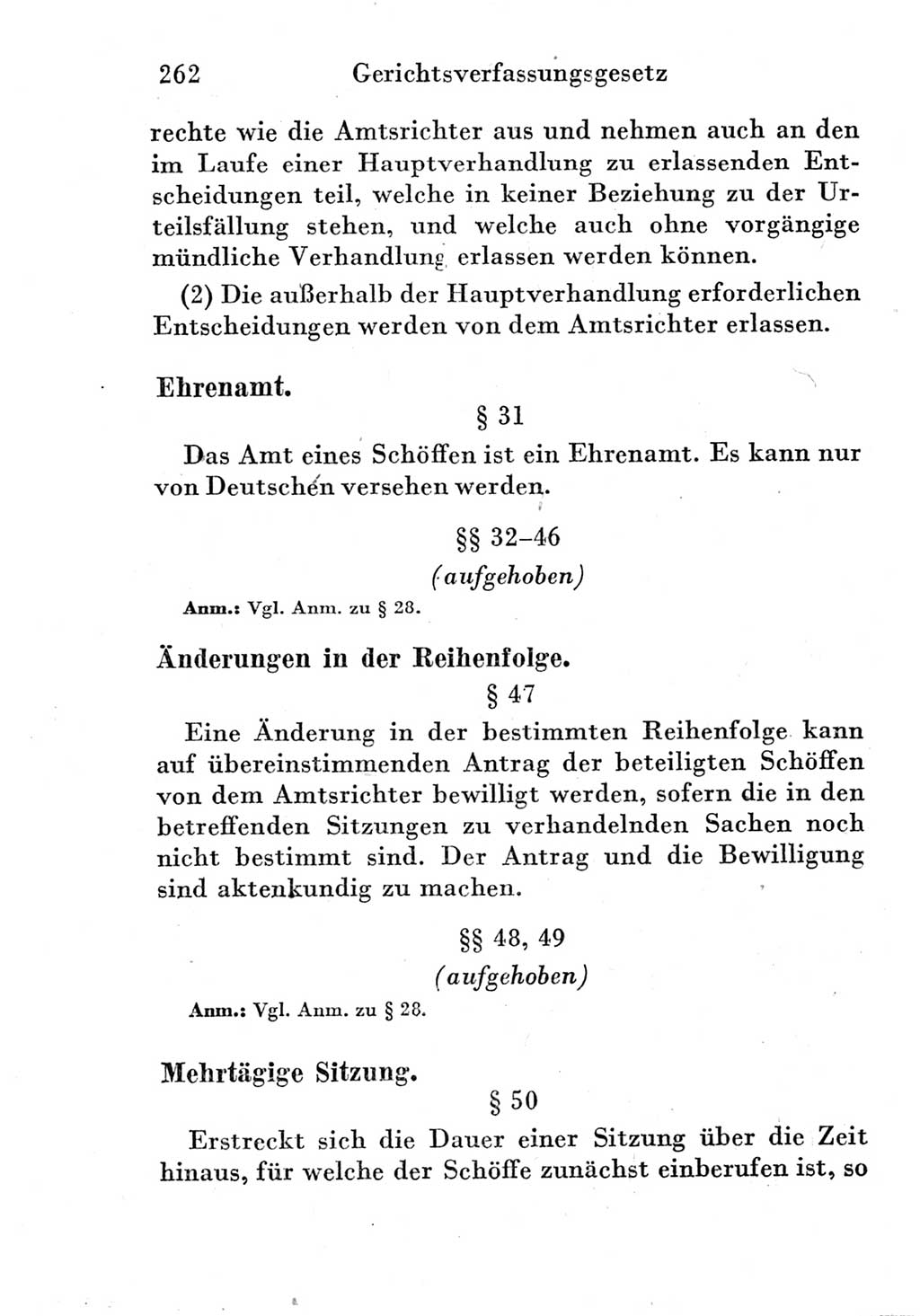 Strafprozeßordnung (StPO), Gerichtsverfassungsgesetz (GVG) und zahlreiche Nebengesetze der Deutschen Demokratischen Republik (DDR) 1950, Seite 262 (StPO GVG Ges. DDR 1950, S. 262)