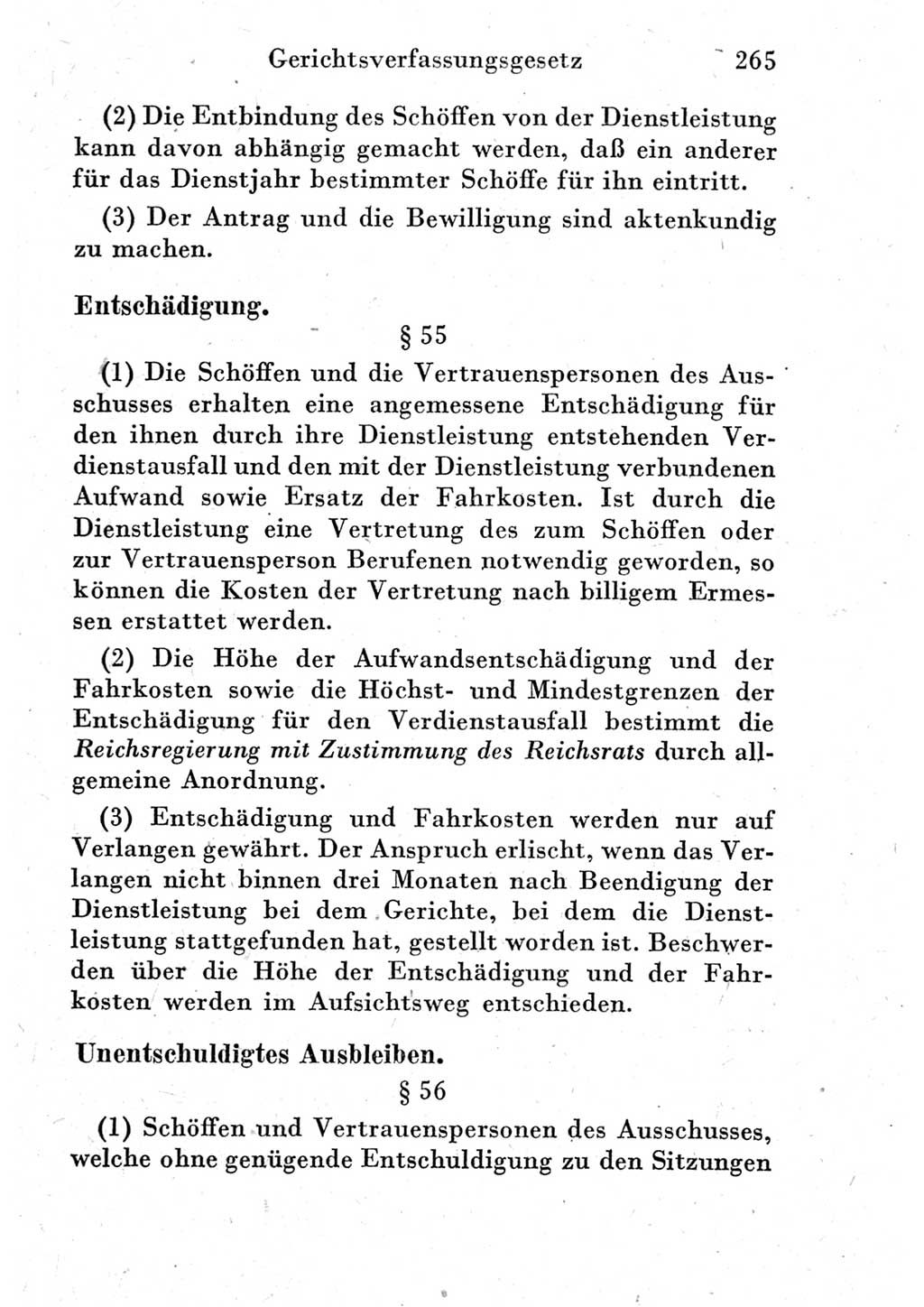 Strafprozeßordnung (StPO), Gerichtsverfassungsgesetz (GVG) und zahlreiche Nebengesetze der Deutschen Demokratischen Republik (DDR) 1950, Seite 265 (StPO GVG Ges. DDR 1950, S. 265)