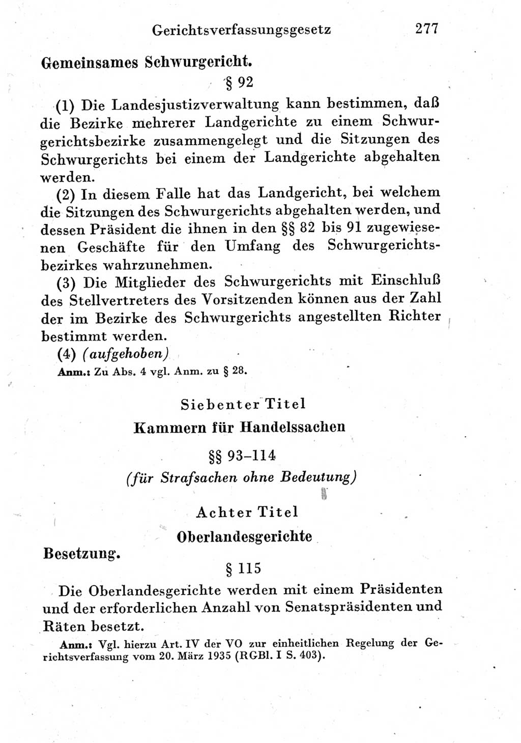 Strafprozeßordnung (StPO), Gerichtsverfassungsgesetz (GVG) und zahlreiche Nebengesetze der Deutschen Demokratischen Republik (DDR) 1950, Seite 277 (StPO GVG Ges. DDR 1950, S. 277)