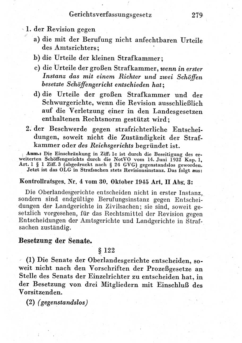 Strafprozeßordnung (StPO), Gerichtsverfassungsgesetz (GVG) und zahlreiche Nebengesetze der Deutschen Demokratischen Republik (DDR) 1950, Seite 279 (StPO GVG Ges. DDR 1950, S. 279)