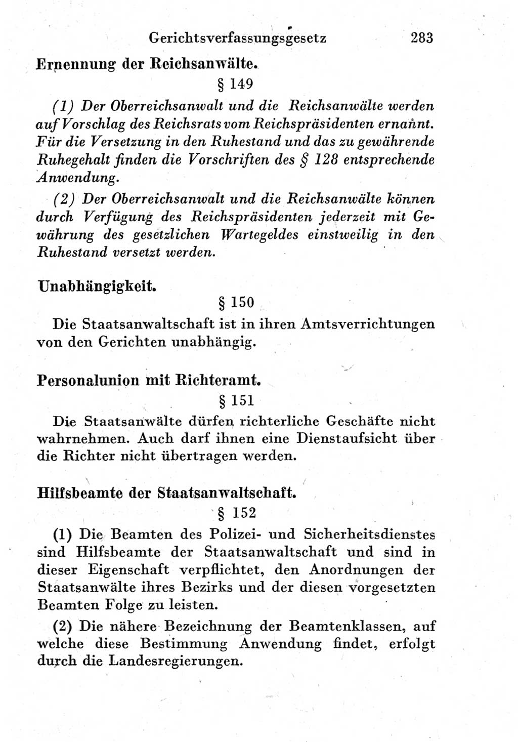 Strafprozeßordnung (StPO), Gerichtsverfassungsgesetz (GVG) und zahlreiche Nebengesetze der Deutschen Demokratischen Republik (DDR) 1950, Seite 283 (StPO GVG Ges. DDR 1950, S. 283)