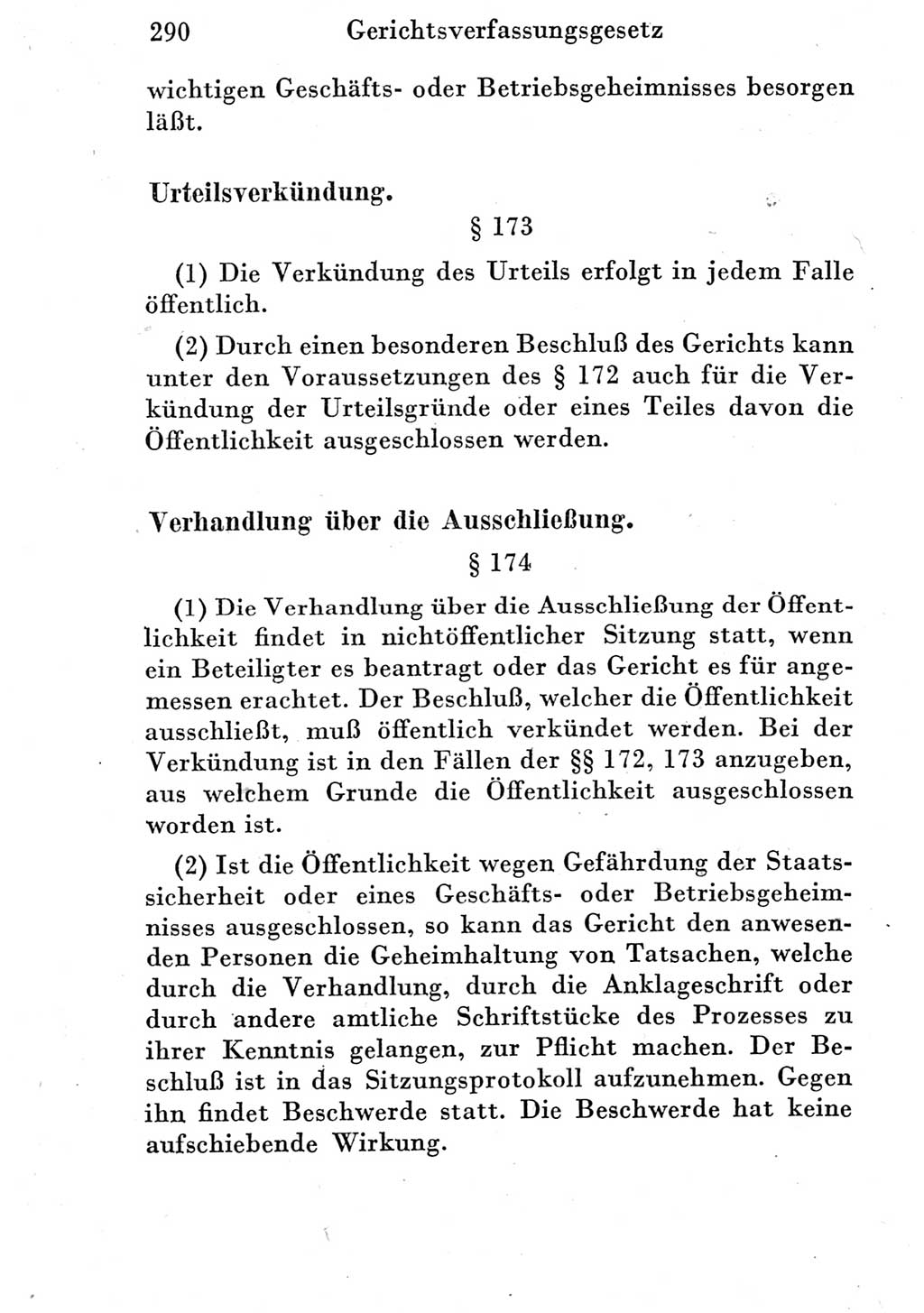 Strafprozeßordnung (StPO), Gerichtsverfassungsgesetz (GVG) und zahlreiche Nebengesetze der Deutschen Demokratischen Republik (DDR) 1950, Seite 290 (StPO GVG Ges. DDR 1950, S. 290)