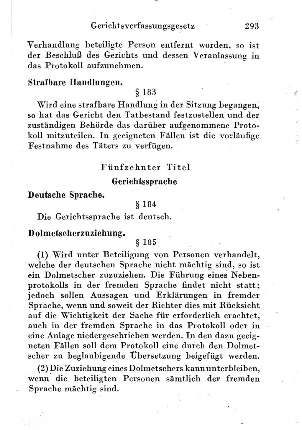 Strafprozeßordnung (StPO), Gerichtsverfassungsgesetz (GVG) und zahlreiche Nebengesetze der Deutschen Demokratischen Republik (DDR) 1950, Seite 293 (StPO GVG Ges. DDR 1950, S. 293)