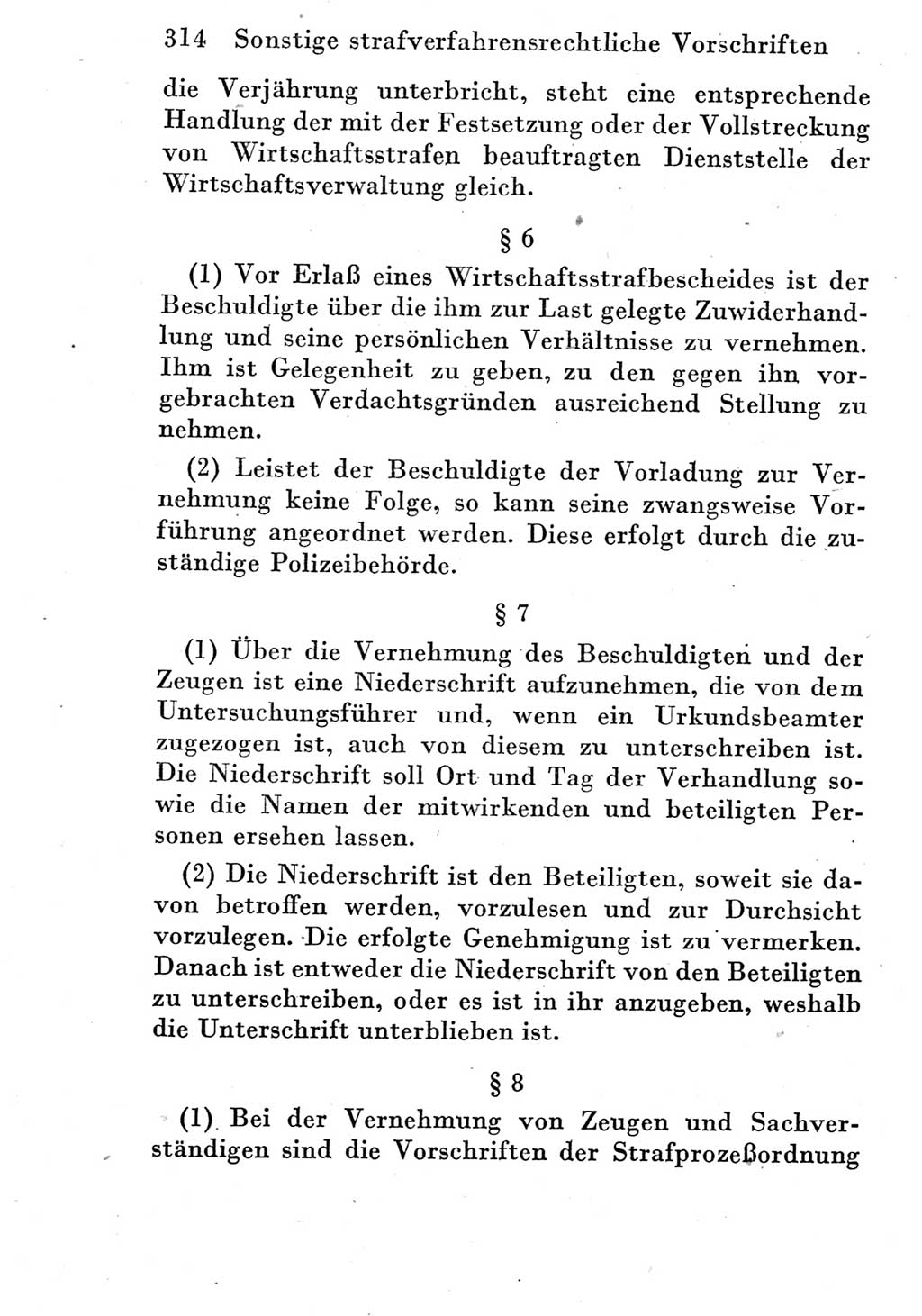 Strafprozeßordnung (StPO), Gerichtsverfassungsgesetz (GVG) und zahlreiche Nebengesetze der Deutschen Demokratischen Republik (DDR) 1950, Seite 314 (StPO GVG Ges. DDR 1950, S. 314)