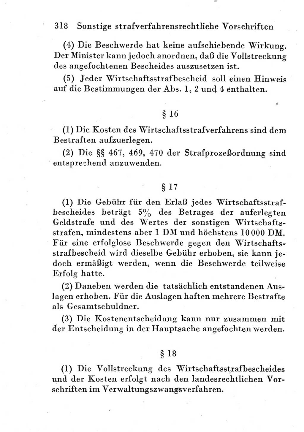 Strafprozeßordnung (StPO), Gerichtsverfassungsgesetz (GVG) und zahlreiche Nebengesetze der Deutschen Demokratischen Republik (DDR) 1950, Seite 318 (StPO GVG Ges. DDR 1950, S. 318)
