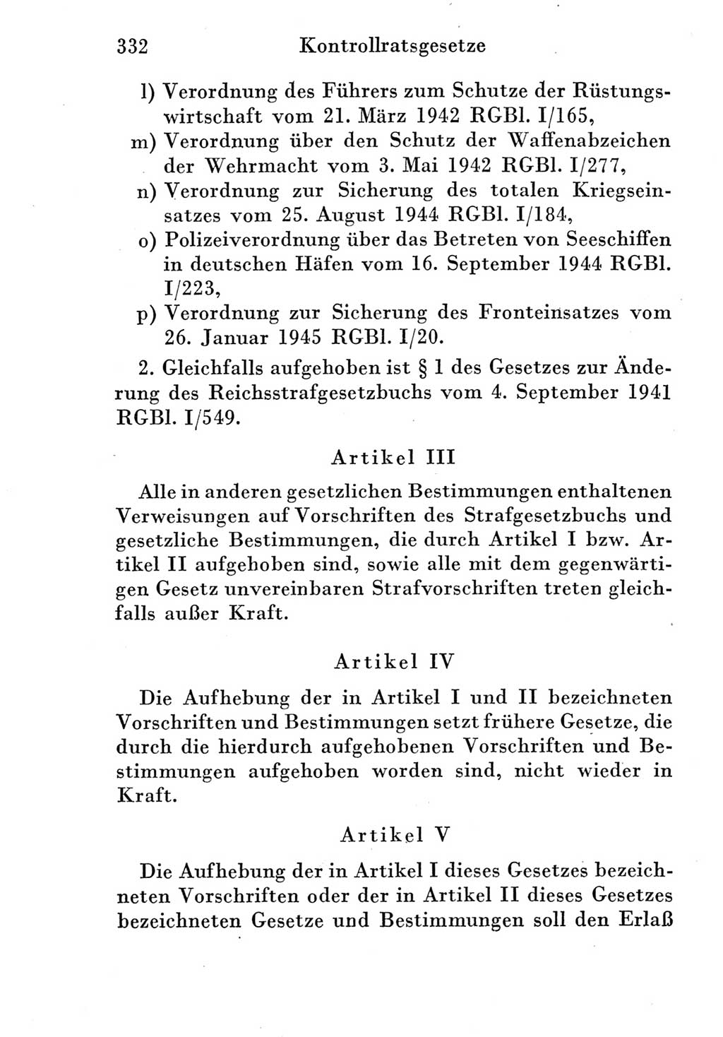 Strafprozeßordnung (StPO), Gerichtsverfassungsgesetz (GVG) und zahlreiche Nebengesetze der Deutschen Demokratischen Republik (DDR) 1950, Seite 332 (StPO GVG Ges. DDR 1950, S. 332)