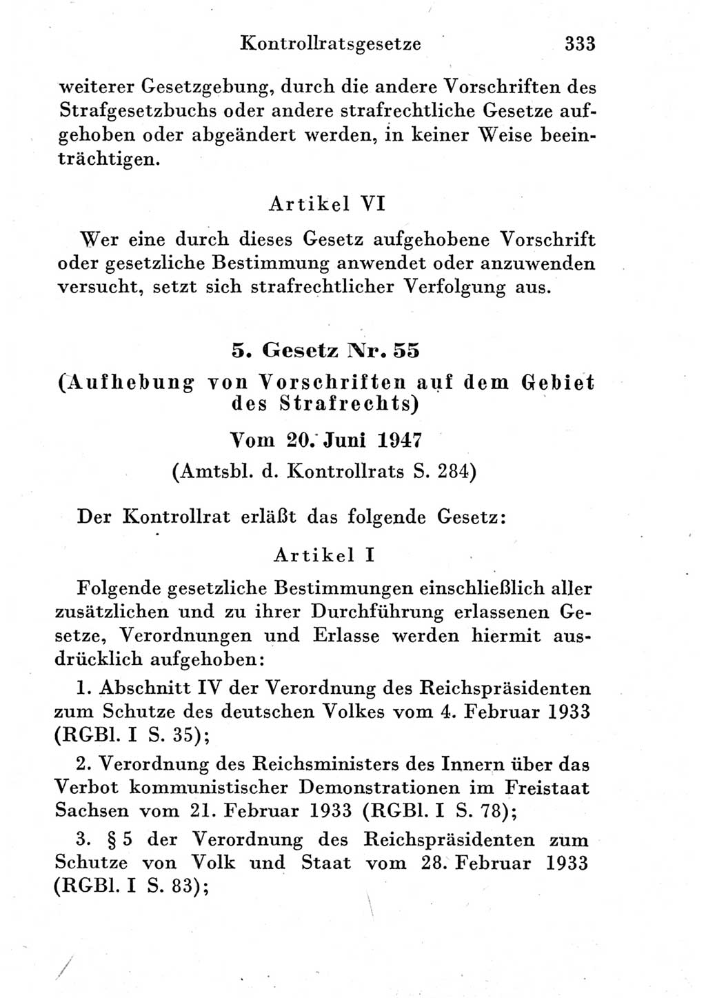 Strafprozeßordnung (StPO), Gerichtsverfassungsgesetz (GVG) und zahlreiche Nebengesetze der Deutschen Demokratischen Republik (DDR) 1950, Seite 333 (StPO GVG Ges. DDR 1950, S. 333)