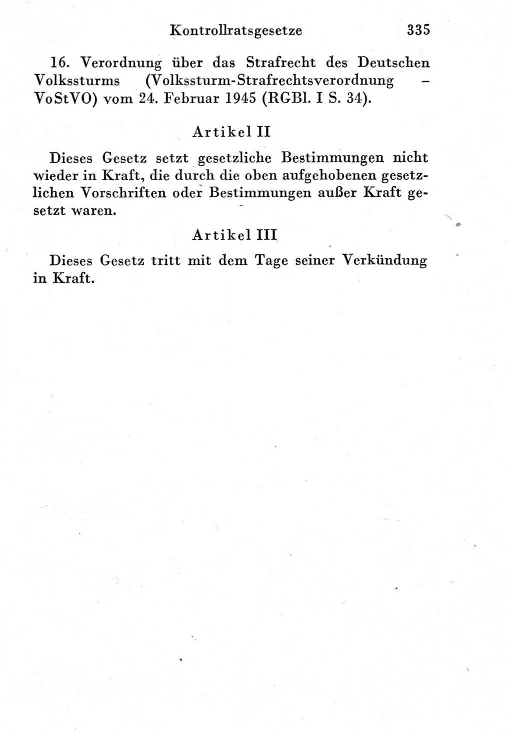 Strafprozeßordnung (StPO), Gerichtsverfassungsgesetz (GVG) und zahlreiche Nebengesetze der Deutschen Demokratischen Republik (DDR) 1950, Seite 335 (StPO GVG Ges. DDR 1950, S. 335)